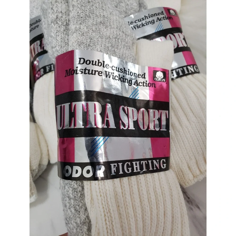 NEW 4 PAIRS Vintage USA Cotton Crew Socks Sport Size 4-10 Mens 80s 90s gym